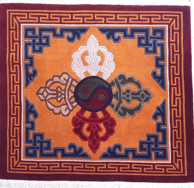 Tapis tibétain avec motif de Dorje