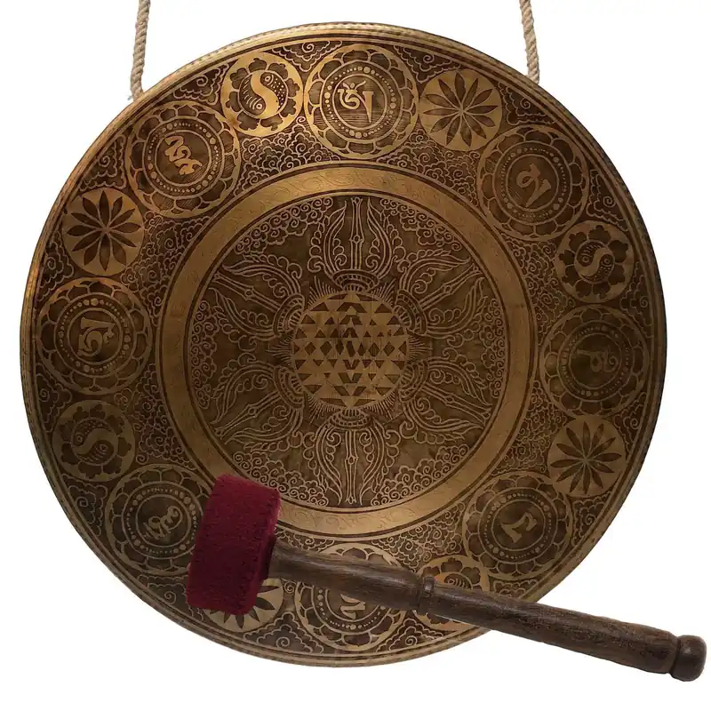 Gong avec Symbole Auspicieux