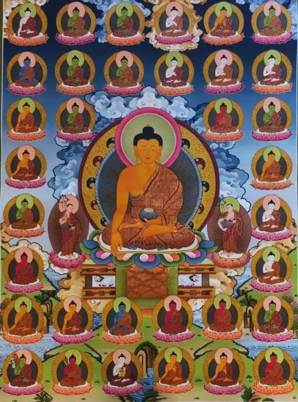 Maître Thangka des 35 Bouddhas
