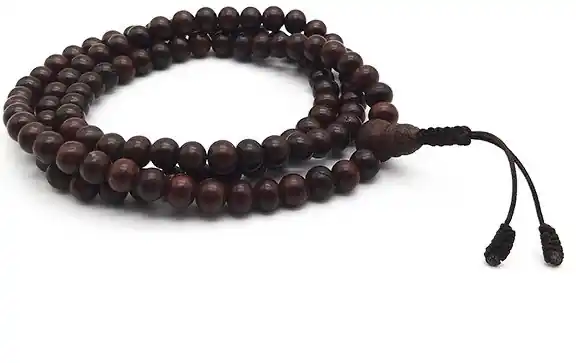 Mala en bois de rose de 108 perles de 8 mm.