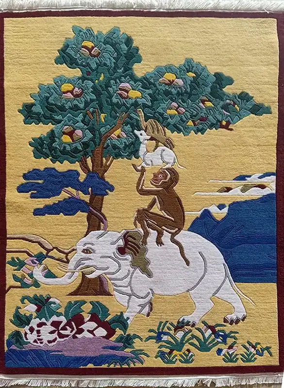 Tapis tibétain des 4 amis