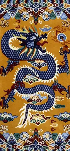 Tapis du Dragon Bleu Tibétain