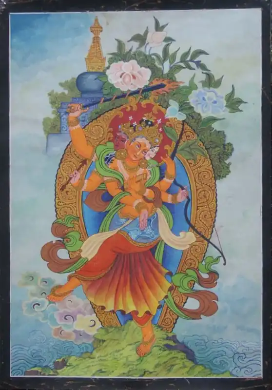 Manjushree dansant – Thangka Newar
