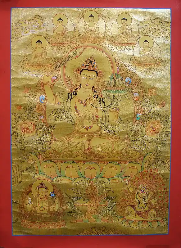 Manjushri avec les Pancha Bouddha – Art bouddhiste