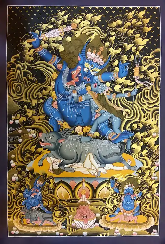 Peinture tibétaine de Yamantaka