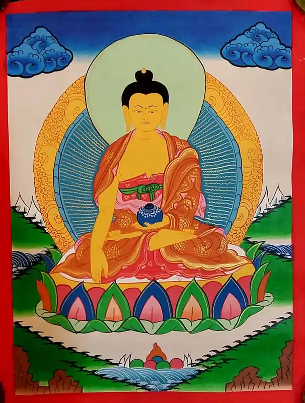 Thangka bouddhiste de Shakyamuni Bouddha