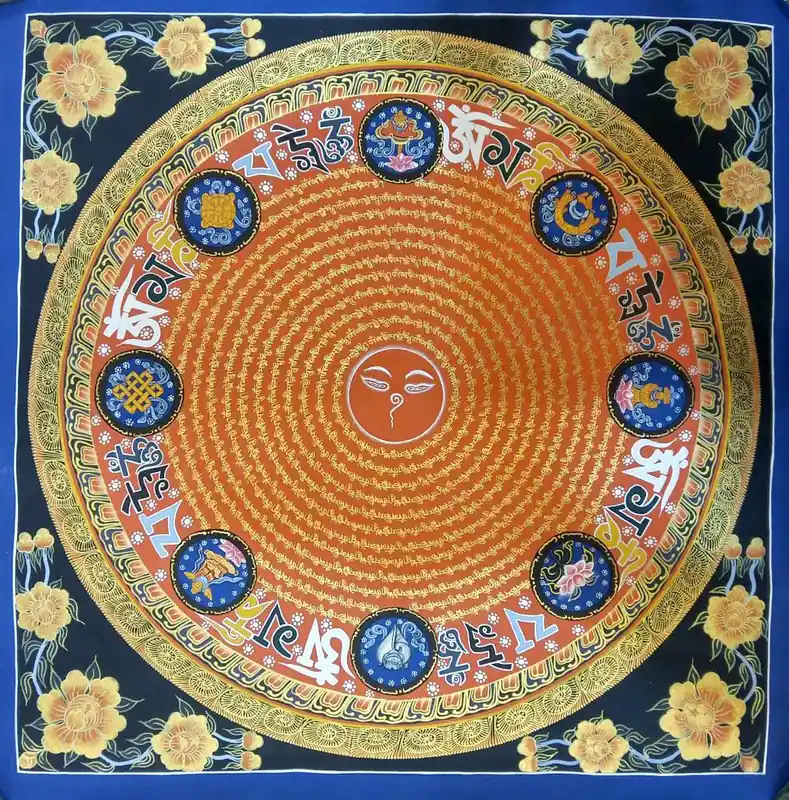 Om Mani Padme Hum avec les Astha Mangala