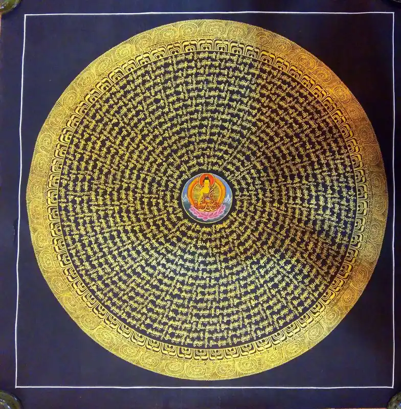 Om Mani Padme Hum avec le Mandala de Bouddha