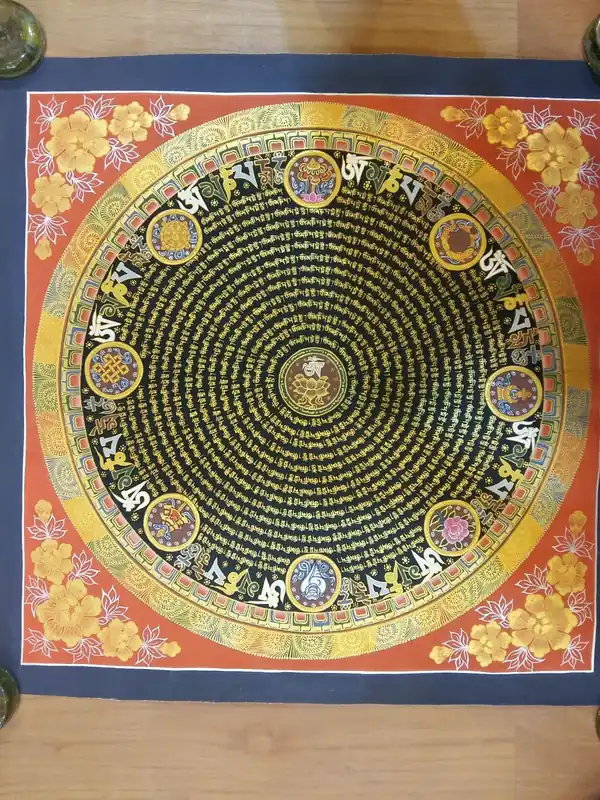 Le mandala du Lotus Om Mane Padme Hum