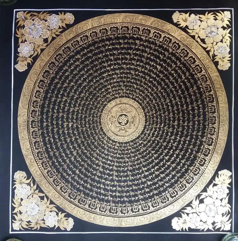 Om Mani Padme Hum Mandala Traditionnel