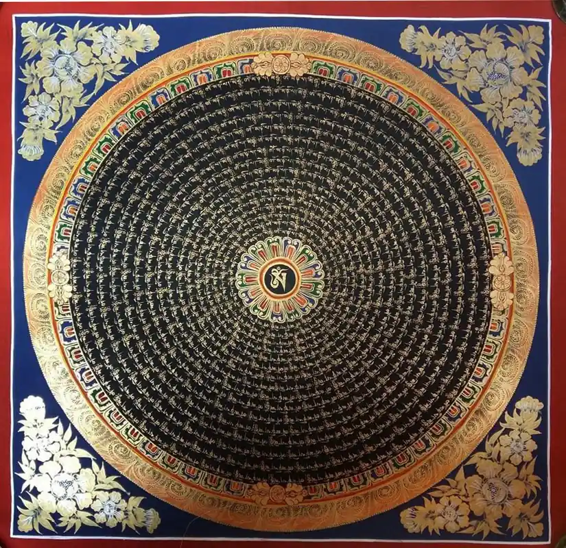 Mandala de Mantra avec om au centre