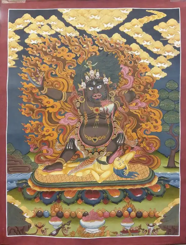 Thangka de Mahakala à deux bras