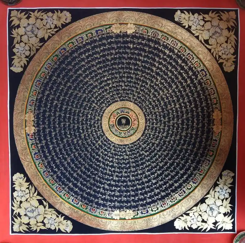 Mandala traditionnel d’Om Mane Padme Hum