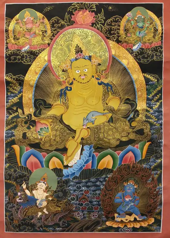 5 Dzambala Thangka Tibétain