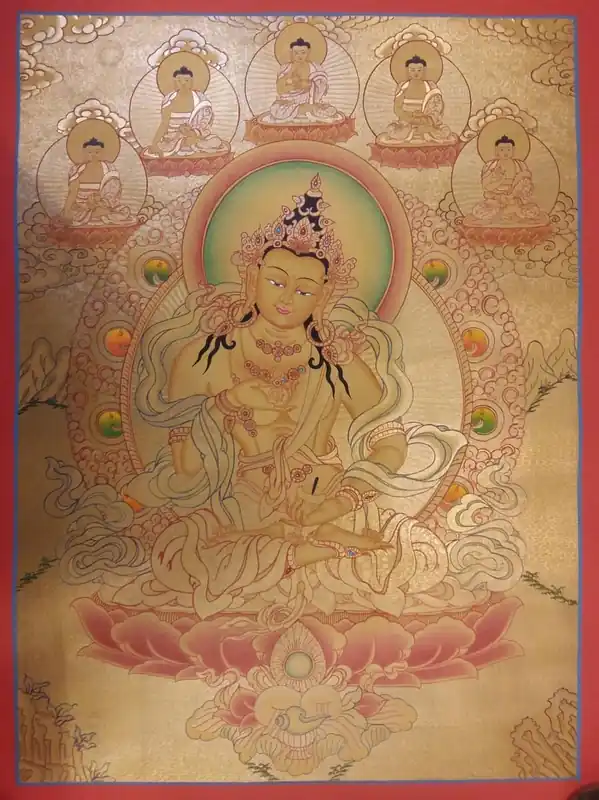 Vajrasattva avec les Cinq Bouddhas