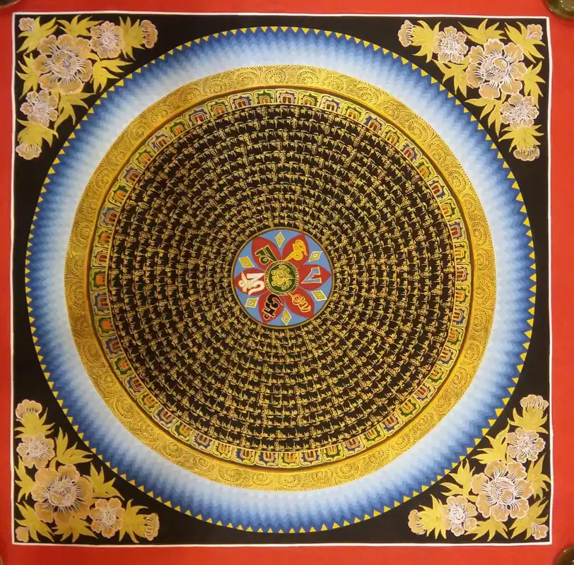 Le mandala rituel Om Mane Padme Hum