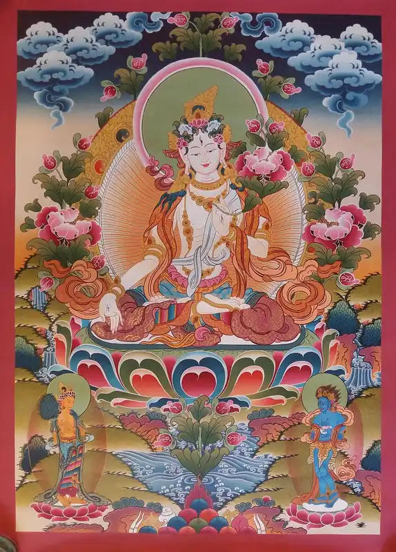 Peinture Thangka tibétaine de Sita Tara
