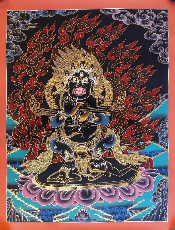 Peinture Thangka tibétaine de Dorje Bernagchen