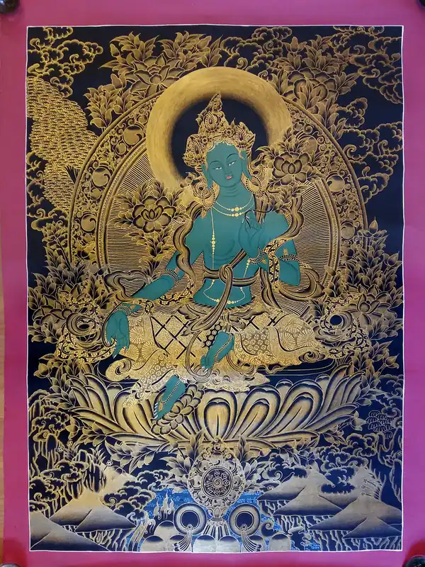Thangka de la Déesse Verte Tara