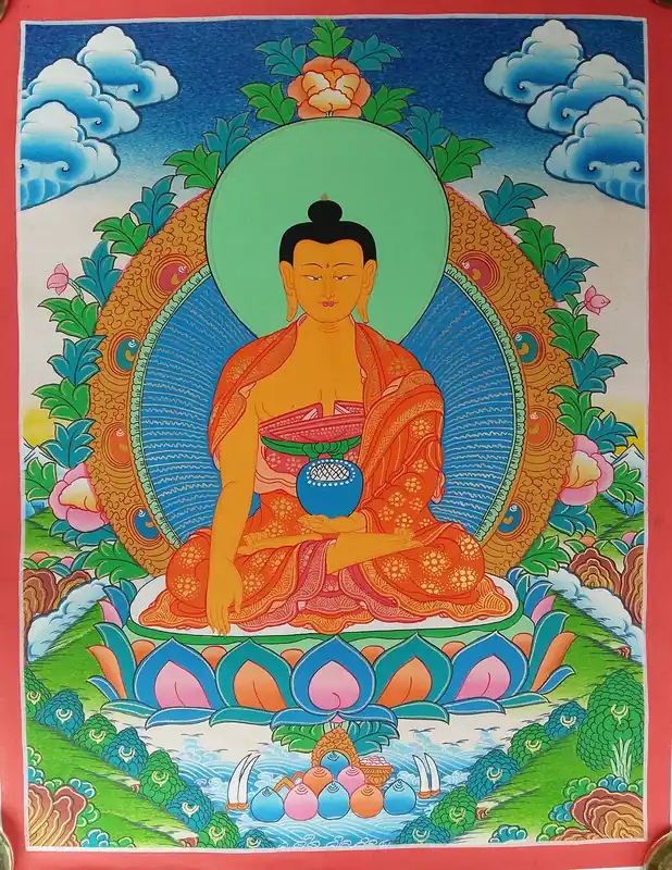 Peinture traditionnelle du Bouddha Shakyamuni