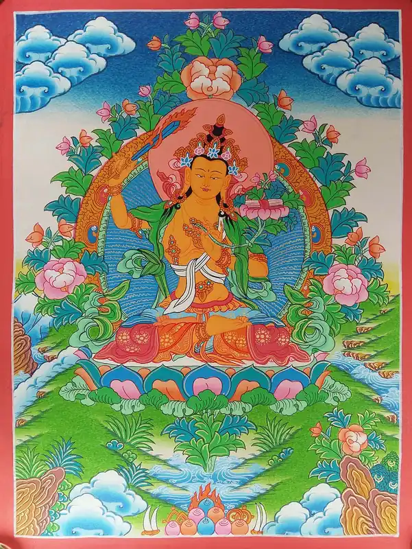 Thangka traditionnelle de Manjushree