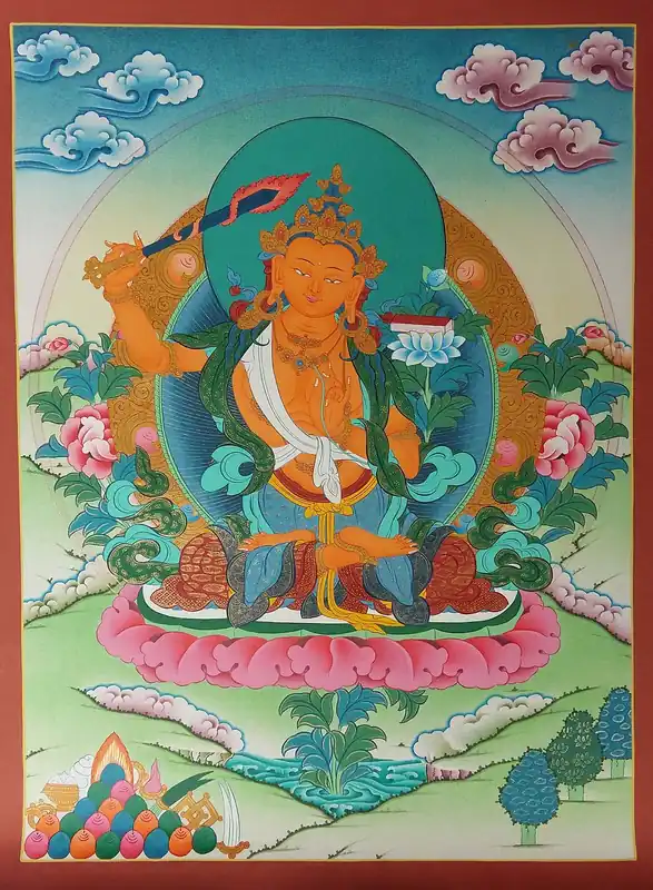 Peinture tibétaine de Manjushree