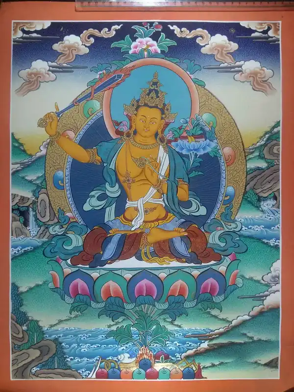 Thangka tibétain de Manjushree