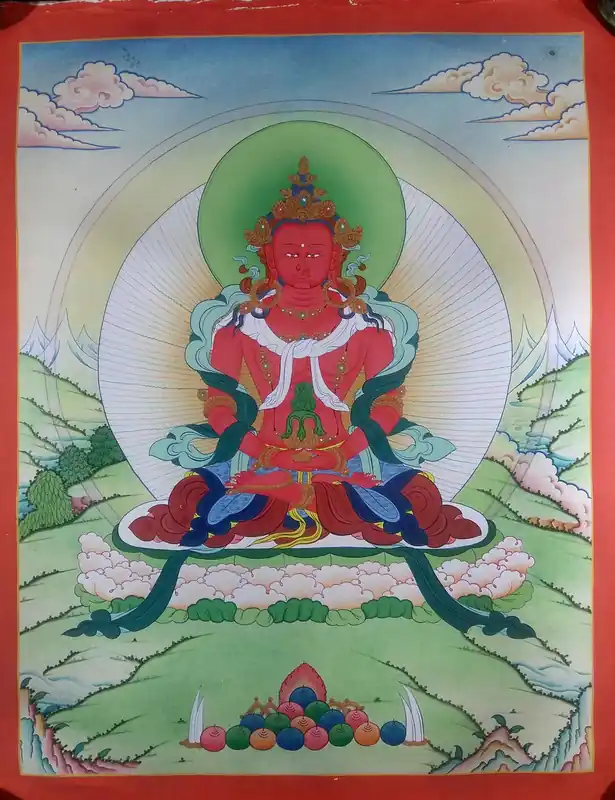 Amitayus Buddha Tibetan Thangka
