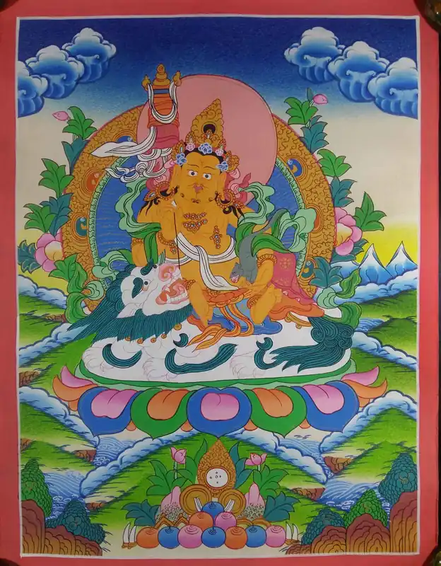 Jambhala – Dieu de la richesse Art Thangka