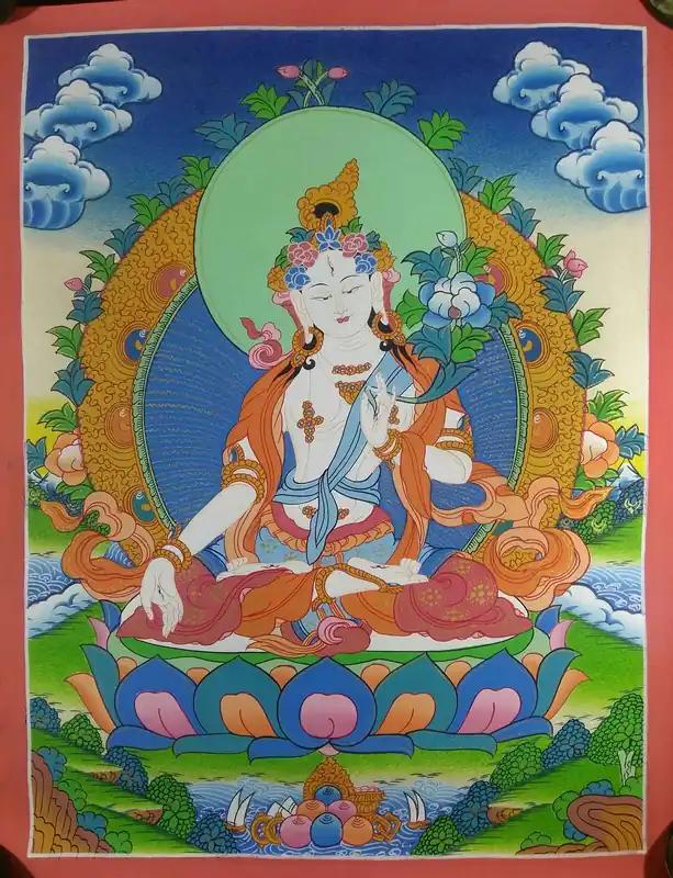 Compassion universelle – Thangka de Tara Blanche