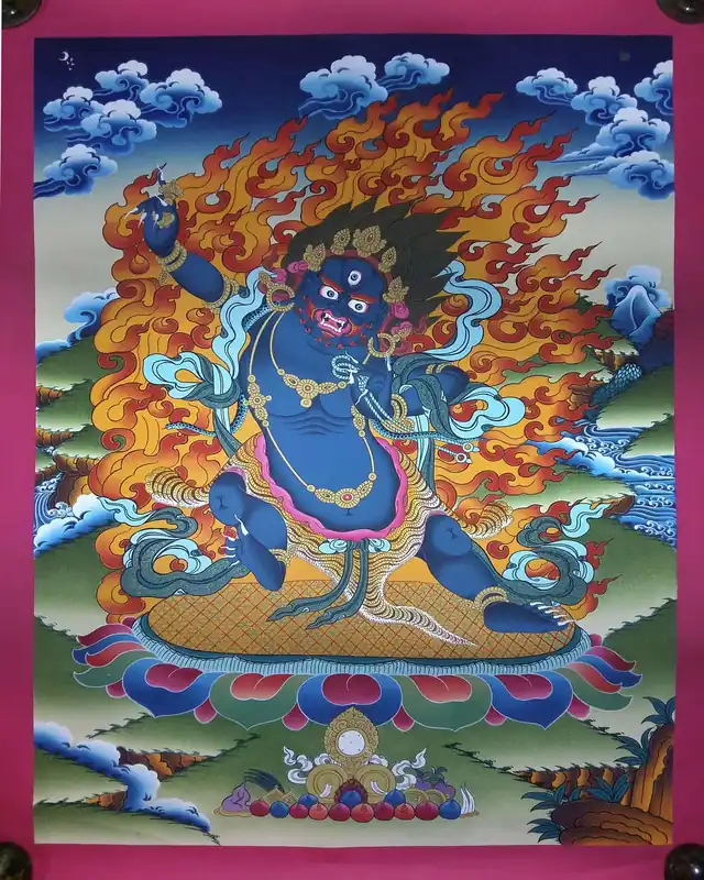 Peinture rituelle tibétaine de l’art de Vajrapani