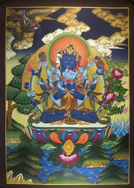 Thangka tibétain de Ghuhaysamjha