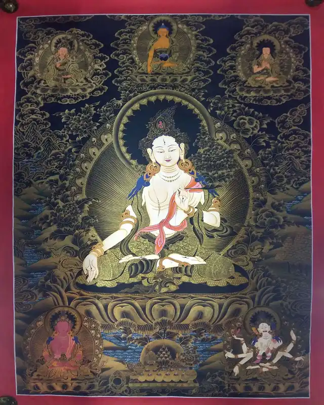 Thangka de White Tara avec Namgyalma