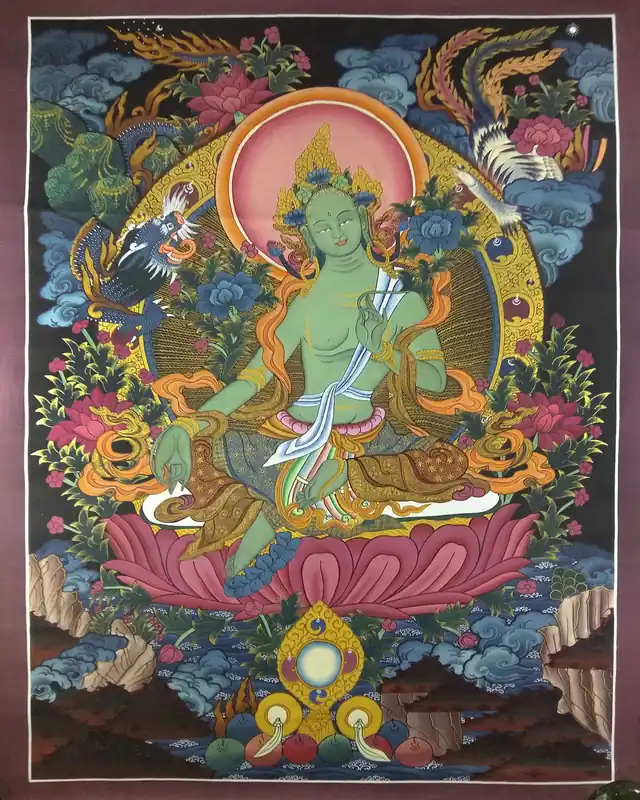 Peinture traditionnelle de la Tara Verte