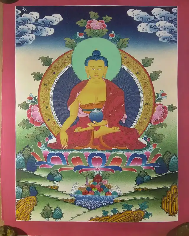 Art tibétain de Thangka du Bouddha Shakyamuni