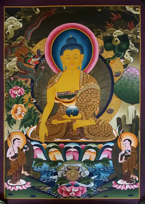 Art tibétain de la thangka du Bouddha Shakyamuni