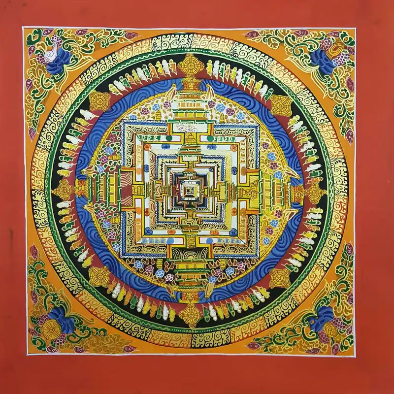 Thangka du Mandala Kalachakra Jaune