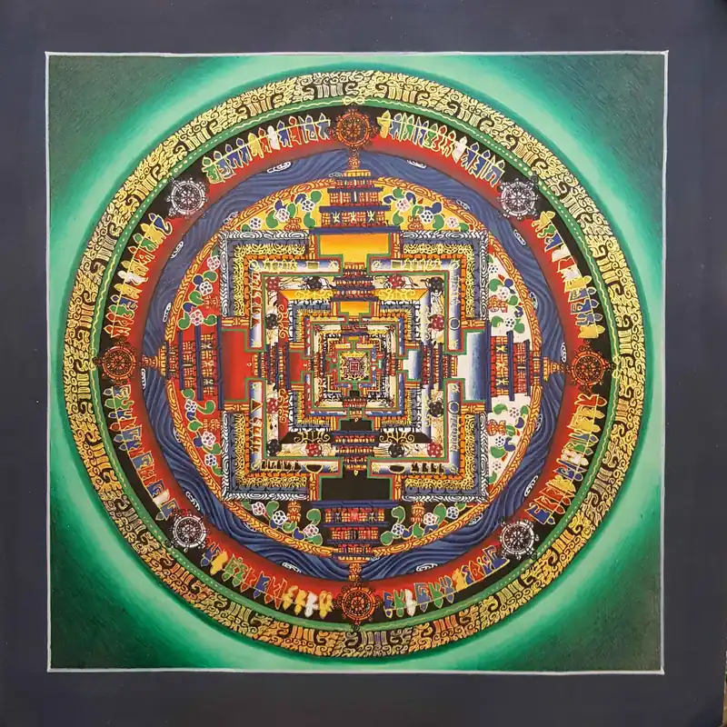 Thangka du Mandala vert de Kalachakra