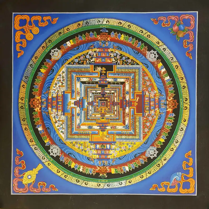 Mandala bouddhiste bleu de Kalachakra