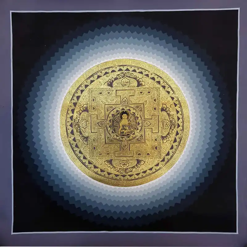 Mandala du Bouddha Shakyamuni en Ombre de Lotus Bleu