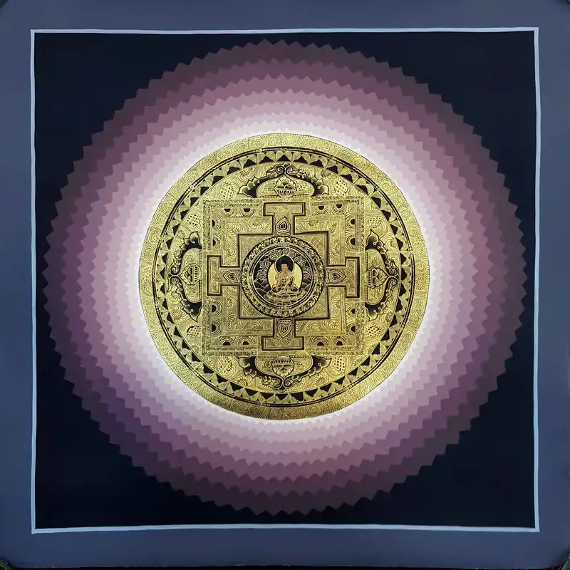 Mandala de Shakyamuni Bouddha ombré de lotus