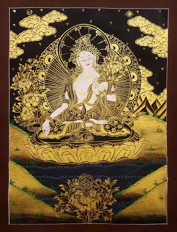 Art du Thangka de Tara Blanche
