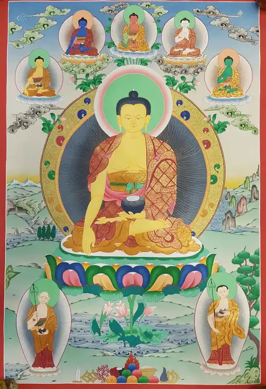 Peinture à la main du Bouddha Shakyamuni