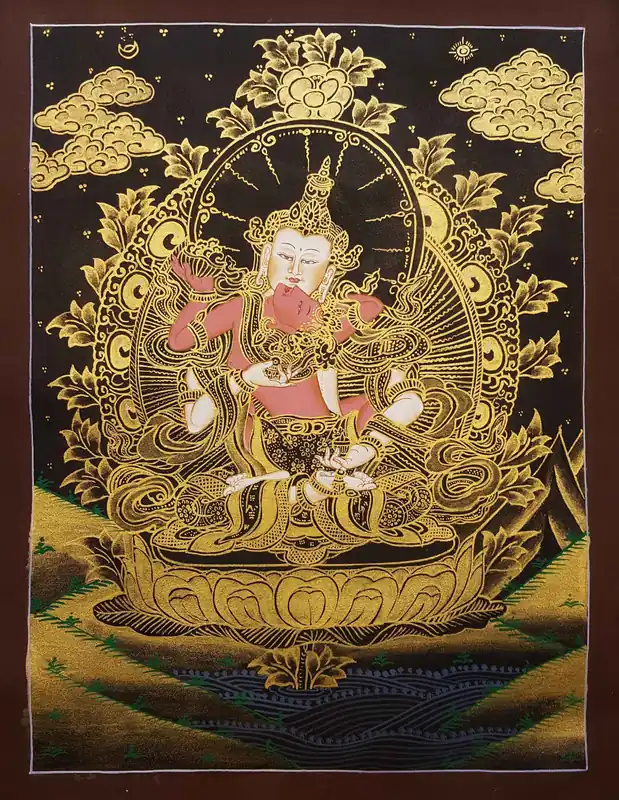 Thangka de Samantabhadra Noir et Doré