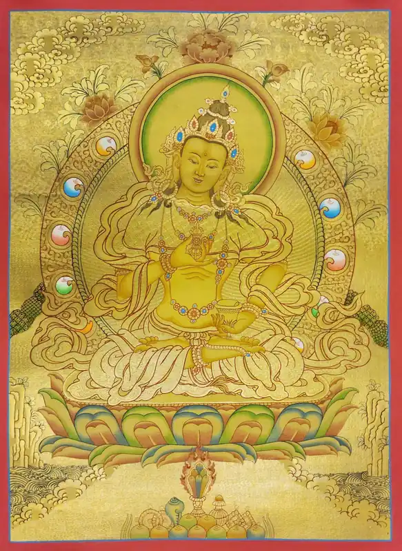 Thangka de Vajrasattva sur toile de coton