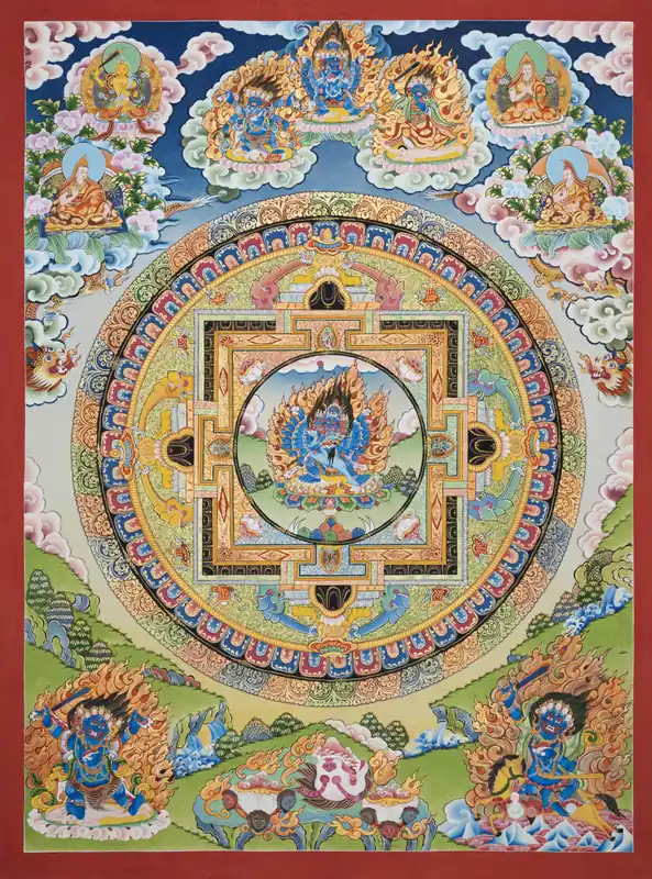 Thangka tibétain de Yamantaka