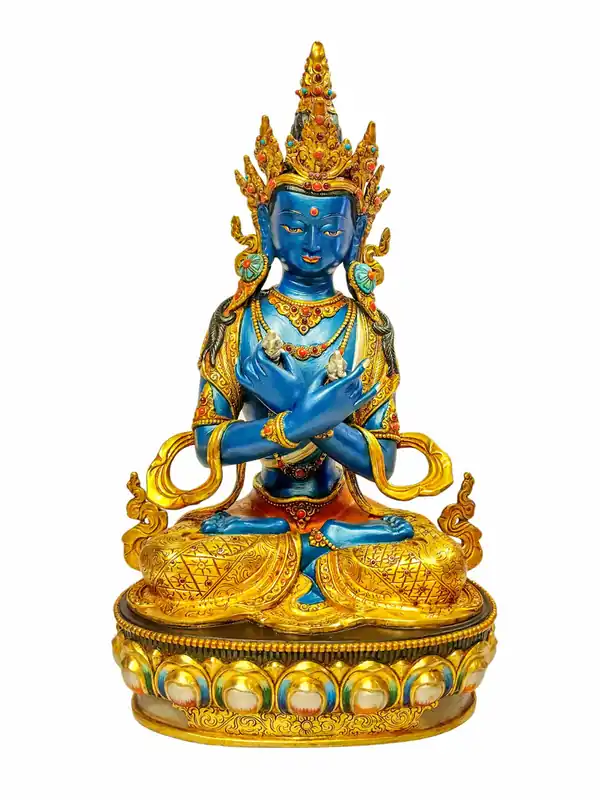 Statue en cuivre de Vajradhara avec dorure – 33 cm