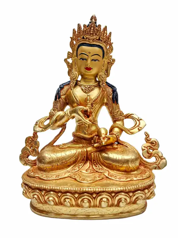 Statue en cuivre doré du Dorje Sempa – Sculpture tibétaine de Bouddha de 24 cm