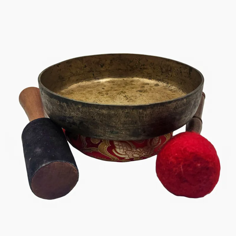 Bol chantant manipuri avec motif de la fleur de la vie