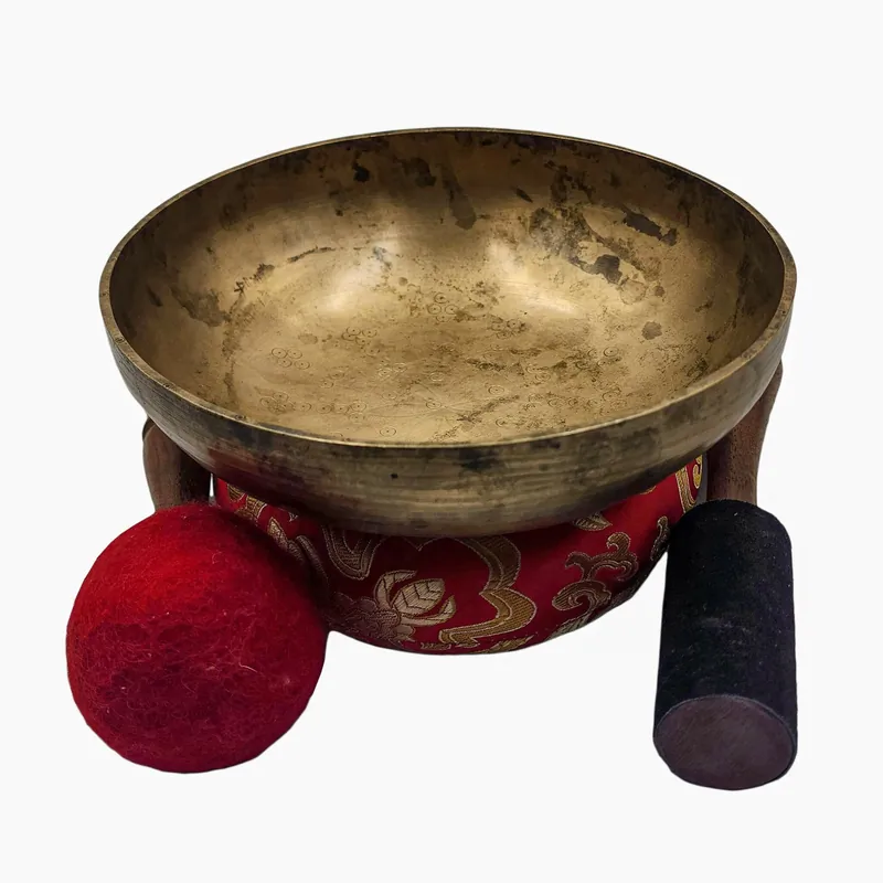 Bol chantant Manipuri fait main, Fleur de Vie